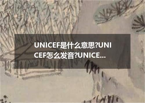 UNICEF是什么意思?UNICEF怎么发音?UNICEF的解释和用法