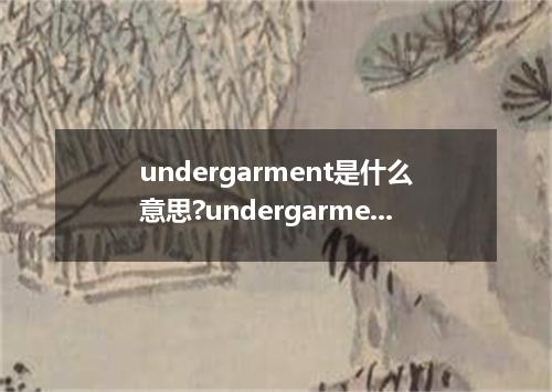 undergarment是什么意思?undergarment怎么发音?undergarment的解释和用法