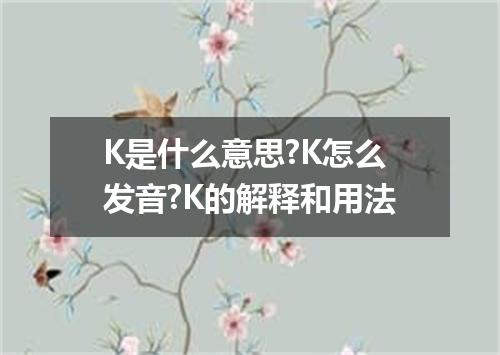 K是什么意思?K怎么发音?K的解释和用法
