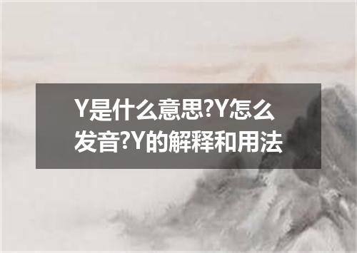 Y是什么意思?Y怎么发音?Y的解释和用法