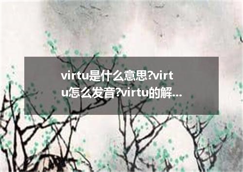 virtu是什么意思?virtu怎么发音?virtu的解释和用法