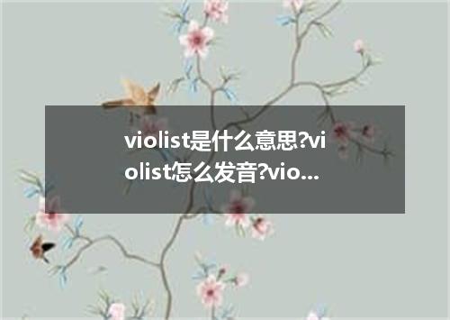 violist是什么意思?violist怎么发音?violist的解释和用法