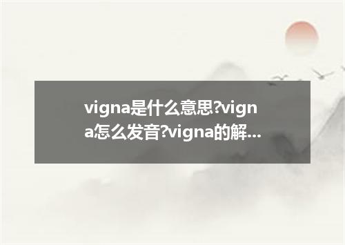 vigna是什么意思?vigna怎么发音?vigna的解释和用法