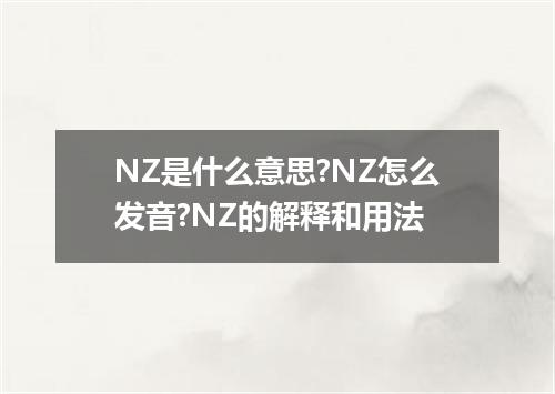 NZ是什么意思?NZ怎么发音?NZ的解释和用法