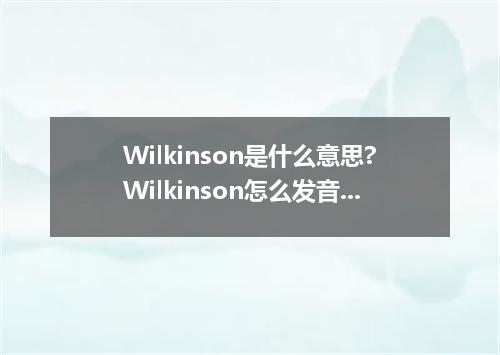 Wilkinson是什么意思?Wilkinson怎么发音?Wilkinson的解释和用法
