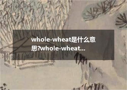 whole-wheat是什么意思?whole-wheat怎么发音?whole-wheat的解释和用法