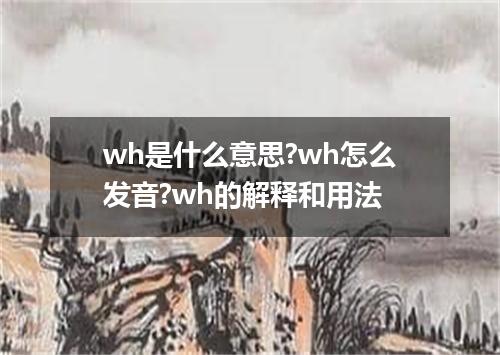 wh是什么意思?wh怎么发音?wh的解释和用法