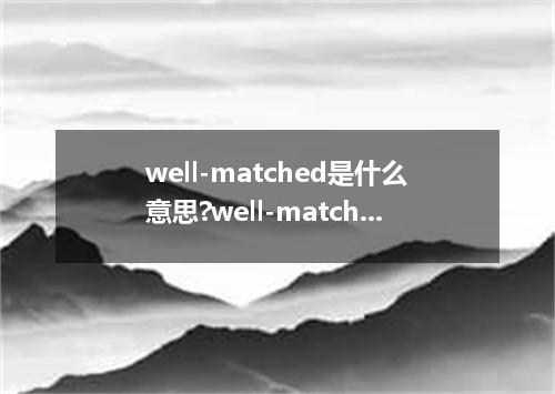 well-matched是什么意思?well-matched怎么发音?well-matched的解释和用法