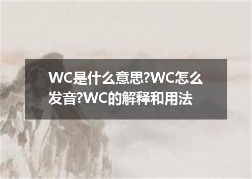 WC是什么意思?WC怎么发音?WC的解释和用法