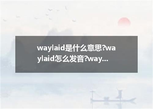 waylaid是什么意思?waylaid怎么发音?waylaid的解释和用法