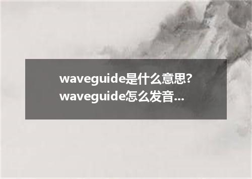 waveguide是什么意思?waveguide怎么发音?waveguide的解释和用法