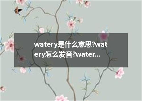 watery是什么意思?watery怎么发音?watery的解释和用法