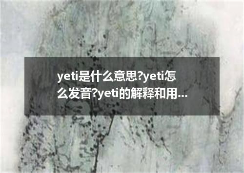 yeti是什么意思?yeti怎么发音?yeti的解释和用法