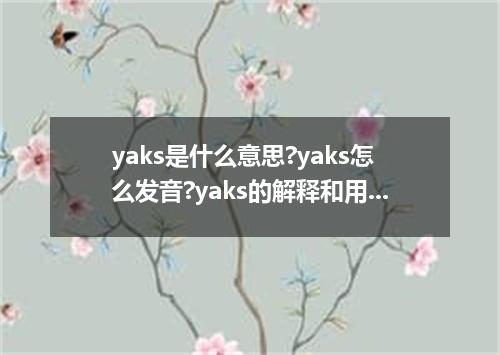 yaks是什么意思?yaks怎么发音?yaks的解释和用法
