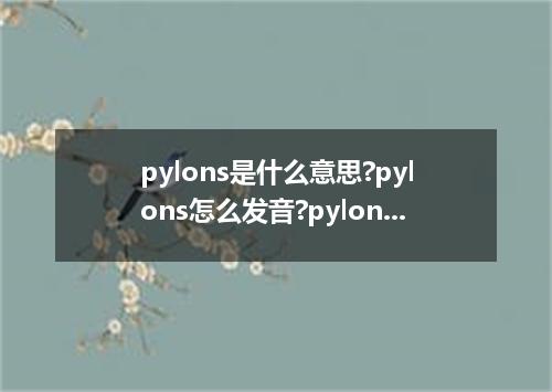pylons是什么意思?pylons怎么发音?pylons的解释和用法