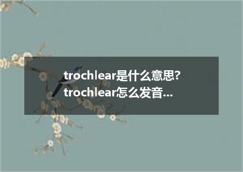 trochlear是什么意思?trochlear怎么发音?trochlear的解释和用法