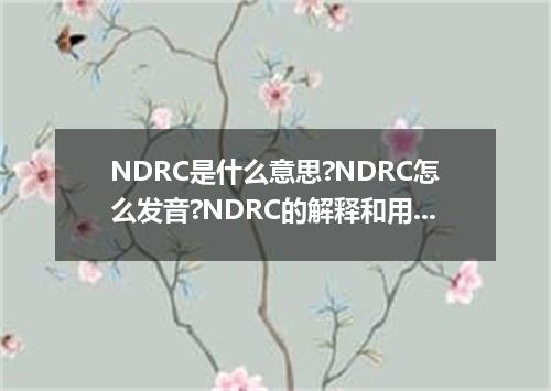 NDRC是什么意思?NDRC怎么发音?NDRC的解释和用法
