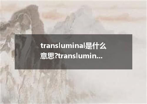 transluminal是什么意思?transluminal怎么发音?transluminal的解释和用法
