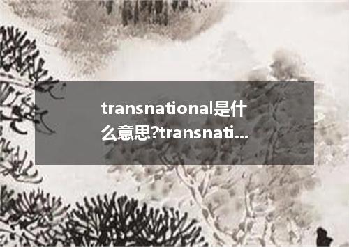 transnational是什么意思?transnational怎么发音?transnational的解释和用法
