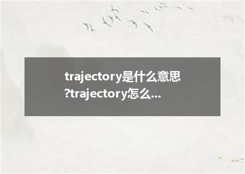 trajectory是什么意思?trajectory怎么发音?trajectory的解释和用法