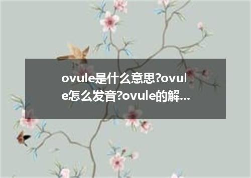 ovule是什么意思?ovule怎么发音?ovule的解释和用法