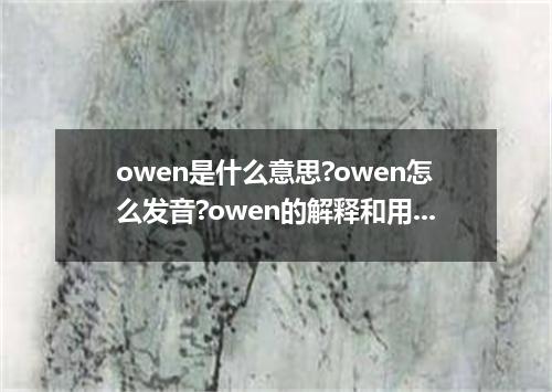 owen是什么意思?owen怎么发音?owen的解释和用法