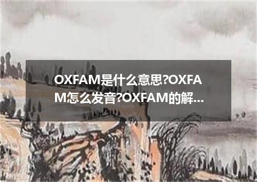 OXFAM是什么意思?OXFAM怎么发音?OXFAM的解释和用法