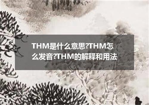 THM是什么意思?THM怎么发音?THM的解释和用法