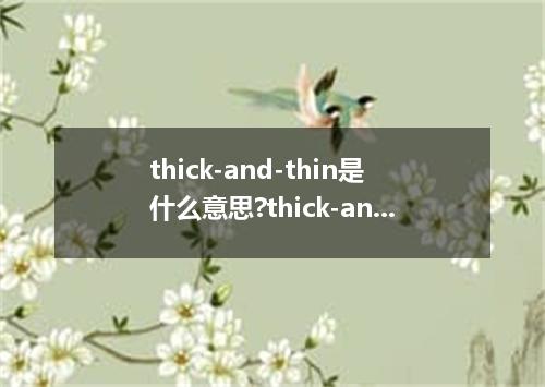 thick-and-thin是什么意思?thick-and-thin怎么发音?thick-and-thin的解释和用法