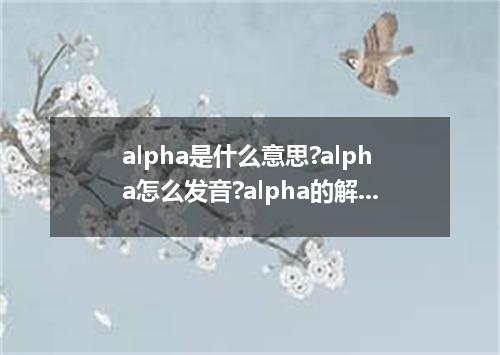 alpha是什么意思?alpha怎么发音?alpha的解释和用法