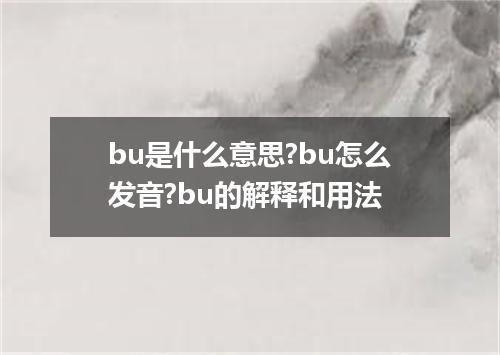 bu是什么意思?bu怎么发音?bu的解释和用法
