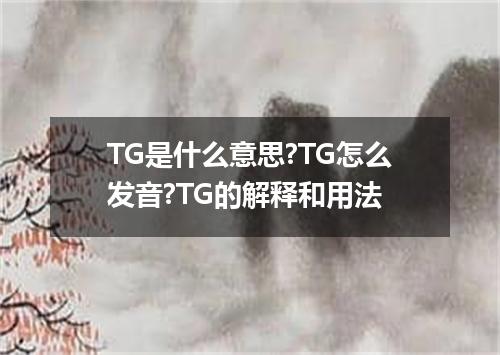 TG是什么意思?TG怎么发音?TG的解释和用法