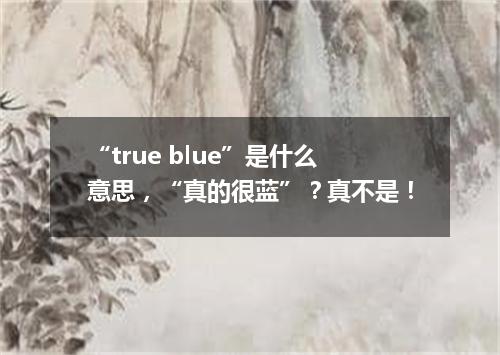“true blue”是什么意思,“真的很蓝”?真不是!