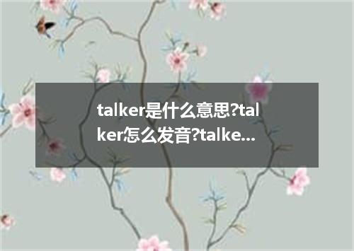 talker是什么意思?talker怎么发音?talker的解释和用法