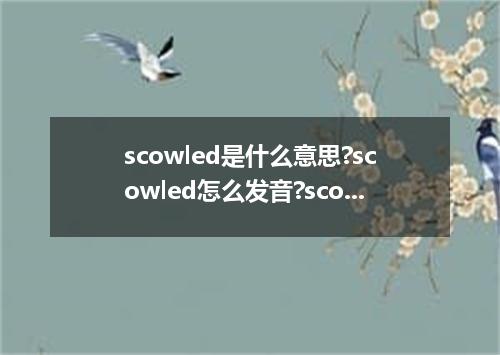 scowled是什么意思?scowled怎么发音?scowled的解释和用法