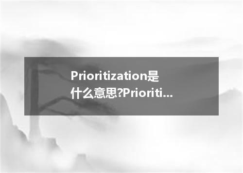 Prioritization是什么意思?Prioritization怎么发音?Prioritization的解释和用法