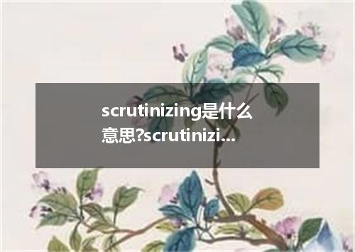 scrutinizing是什么意思?scrutinizing怎么发音?scrutinizing的解释和用法