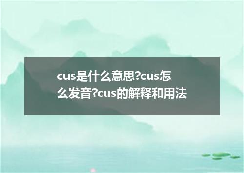 cus是什么意思?cus怎么发音?cus的解释和用法