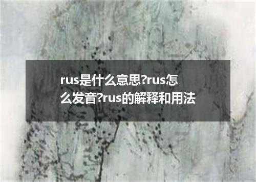 rus是什么意思?rus怎么发音?rus的解释和用法