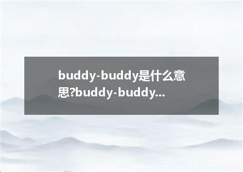 buddy-buddy是什么意思?buddy-buddy怎么发音?buddy-buddy的解释和用法