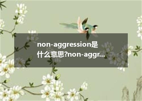 non-aggression是什么意思?non-aggression怎么发音?non-aggression的解释和用法