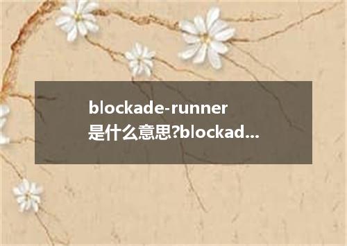 blockade-runner是什么意思?blockade-runner怎么发音?blockade-runner的解释和用法