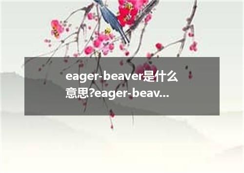 eager-beaver是什么意思?eager-beaver怎么发音?eager-beaver的解释和用法
