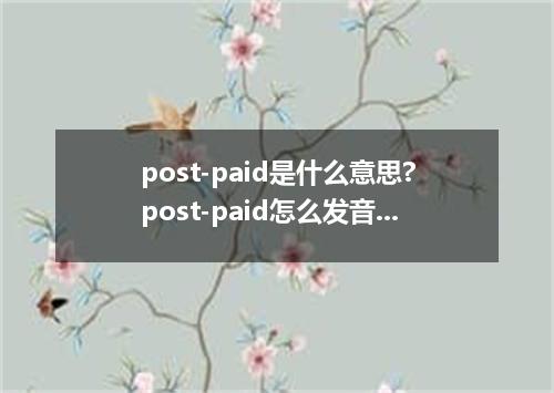 post-paid是什么意思?post-paid怎么发音?post-paid的解释和用法