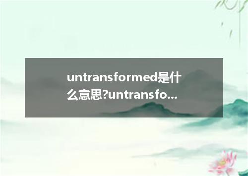 untransformed是什么意思?untransformed怎么发音?untransformed的解释和用法