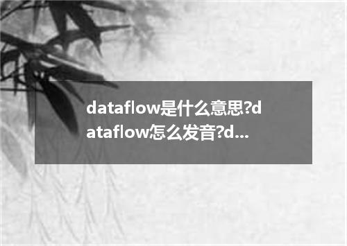 dataflow是什么意思?dataflow怎么发音?dataflow的解释和用法