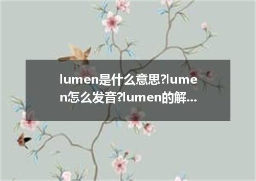 lumen是什么意思?lumen怎么发音?lumen的解释和用法
