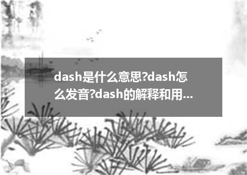 dash是什么意思?dash怎么发音?dash的解释和用法