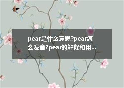 pear是什么意思?pear怎么发音?pear的解释和用法