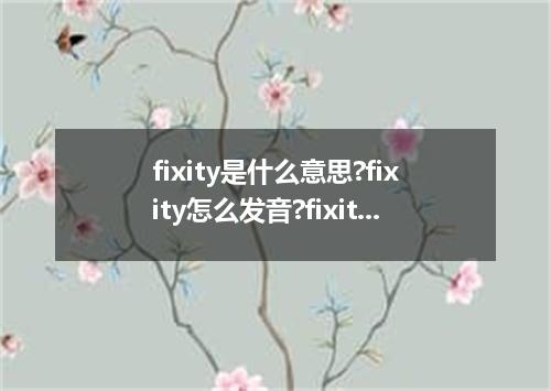 fixity是什么意思?fixity怎么发音?fixity的解释和用法